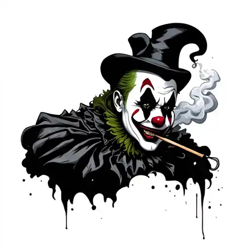 icp vlunt smoking clown tattoo design idea