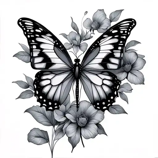 butterfly and dragonfly tattoo design idea
