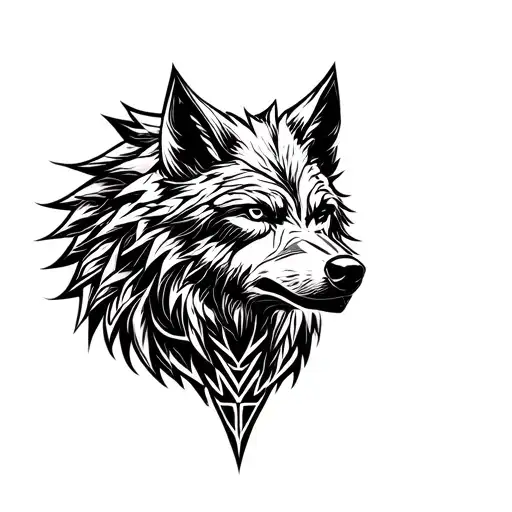 fenrir viking norse wolf tattoo design idea