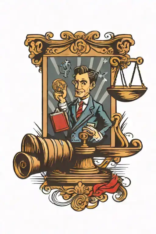 lawyer symbolized tattoo design idea
