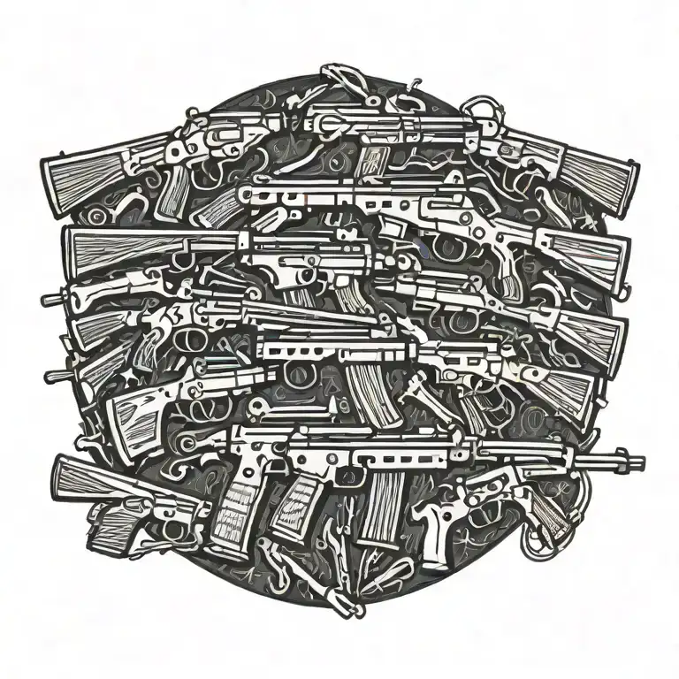 America 2nd amendment ammo guns tattoo design idea