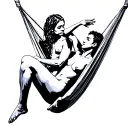 two people in a hammock tattoo design idea