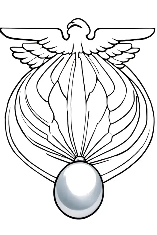 Clamshell with a pearl and an Army aviation symbol tattoo design idea