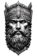 king Leonidas face surrounded tattoo design idea