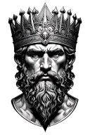 king Leonidas face surrounded tattoo design idea