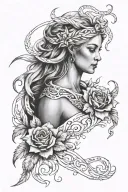 Virgo Aries in Black tattoo design idea