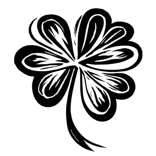 5 leaf clover tattoo design idea
