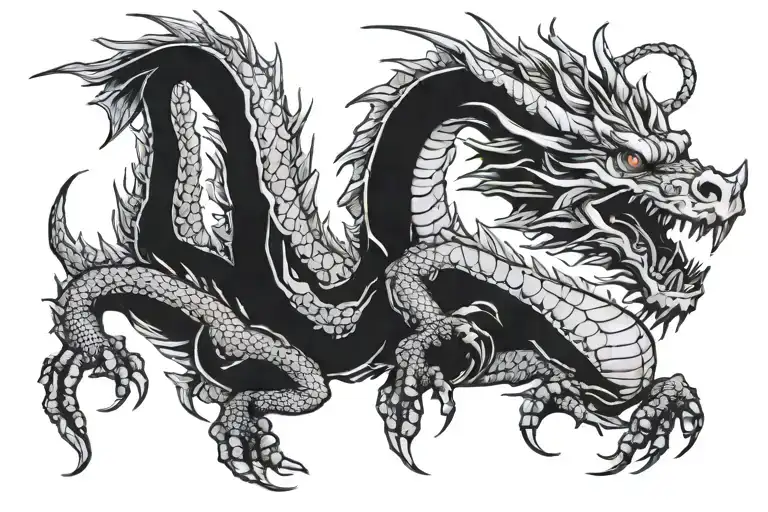 dragon with rosario tattoo design idea