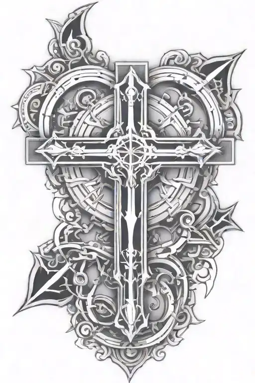 cybersigilism cross tattoo design idea