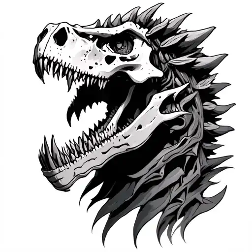 LUKE with a mythosaur skull tattoo design idea