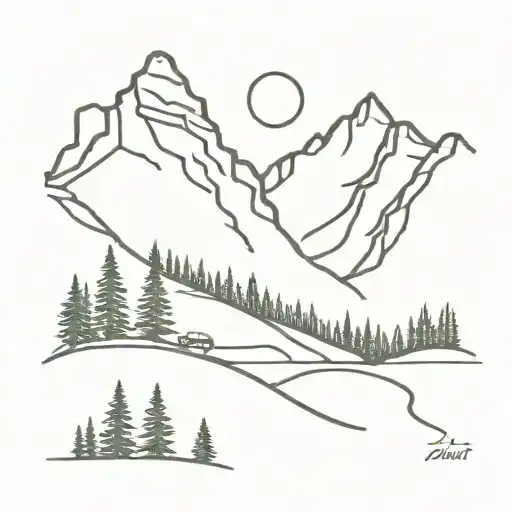 going to the Sun road in glacier national park tattoo design idea