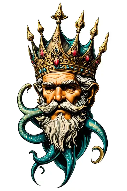 king Neptune tattoo design idea