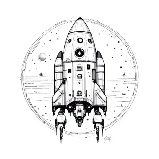 mother spaceship tattoo design idea