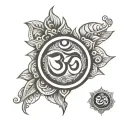 om breath symbol with sobriety symbol made tattoo design idea
