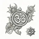 om breath symbol with sobriety symbol made tattoo design idea