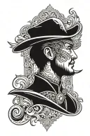 western style tooled tattoo design idea