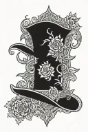 western style tooled tattoo design idea