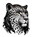 Jaguar Jesus face tattoo tattoo design idea
