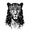 Jaguar Jesus face tattoo tattoo design idea