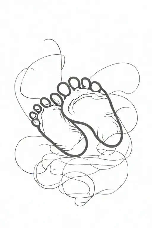 baby footprint tattoo design idea