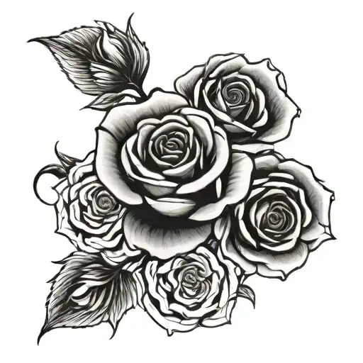 alexandra with roses intertwined tattoo design idea