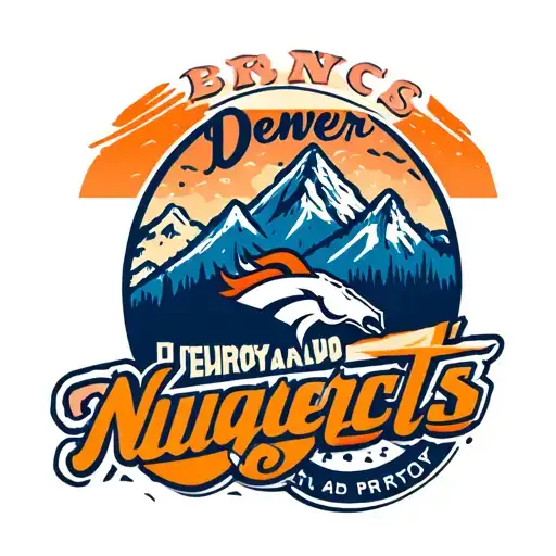 Denver broncos and Denver nuggets logo with mountains tattoo design idea
