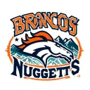 Denver broncos and Denver nuggets logo with mountains tattoo design idea