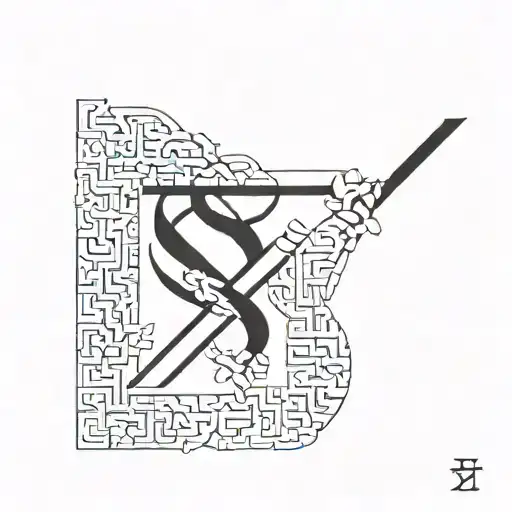 The letter S&T joined together with “soulmate” in mandarin  tattoo design idea