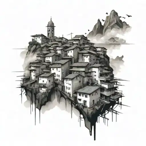 favela in brazil and zurich in switzerland tattoo design idea