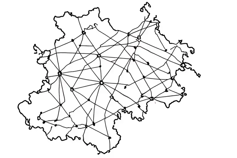 map of Bosnia, Lithuania and danmark connected with planes  tattoo design idea