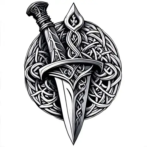 Celtic Dagger tattoo design idea