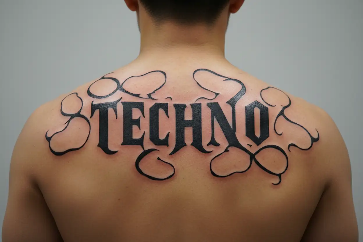 "TECHNO" "TECHNO" tattoo design idea