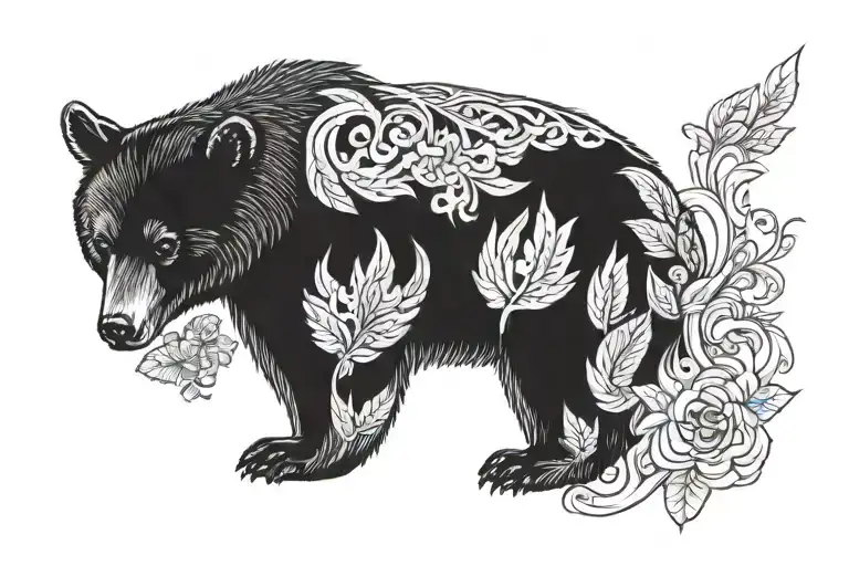 chest tattoo orthodox  bear  tattoo design idea