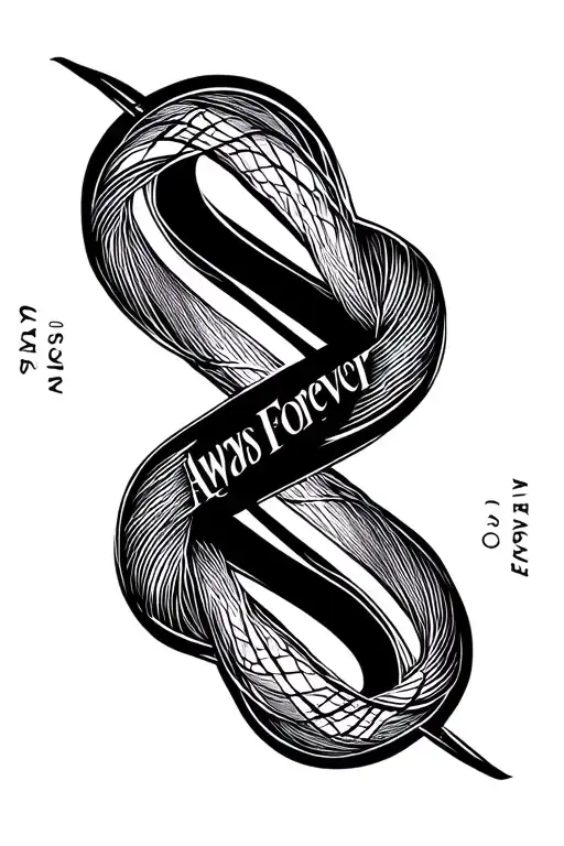 "Always and Forever" "Always and Forever" 02/13/2015 and 12/21/2016 in an infinity sign  tattoo design idea