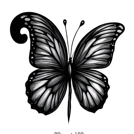 Creative mix of semicolon, 00:00, infinity and butterfly. tattoo design idea