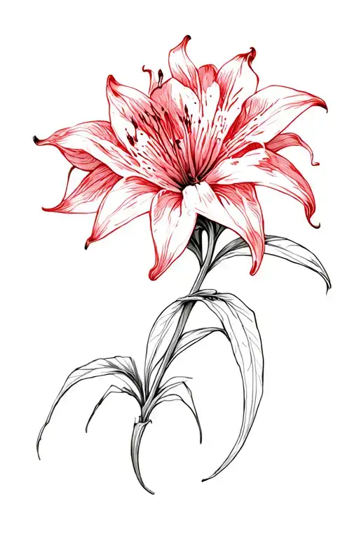 red spider lily intertwined tattoo design idea