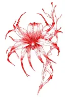 red spider lily intertwined tattoo design idea