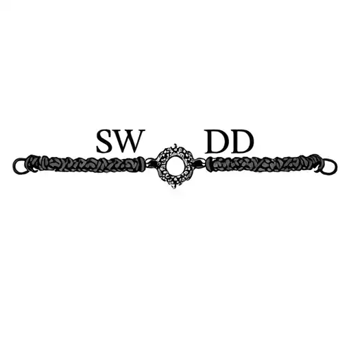 ankle braclet black with initials SW and DD initials sexy tattoo design idea