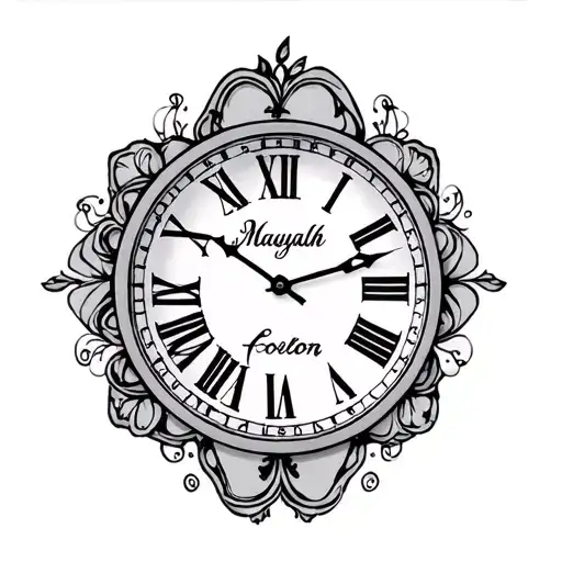 4 clocks with kids name Makaylah - August 20, 2009 2:17 pmColton - April 26, 2016 12:43 pmAvery - October 2, 2019 11 tattoo design idea