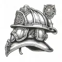 firefighter helmet tattoo design idea