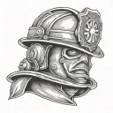 firefighter helmet tattoo design idea