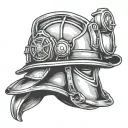 firefighter helmet tattoo design idea