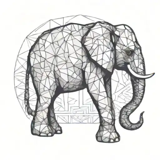 elephant standing tattoo design idea