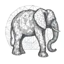 elephant standing tattoo design idea