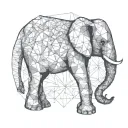 elephant standing tattoo design idea