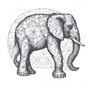 elephant standing tattoo design idea
