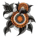 Super six concentric circles tattoo design idea