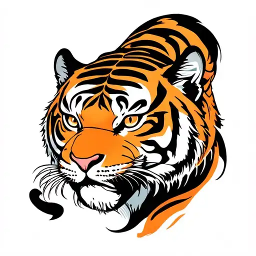 tiger japanese style tattoo design idea