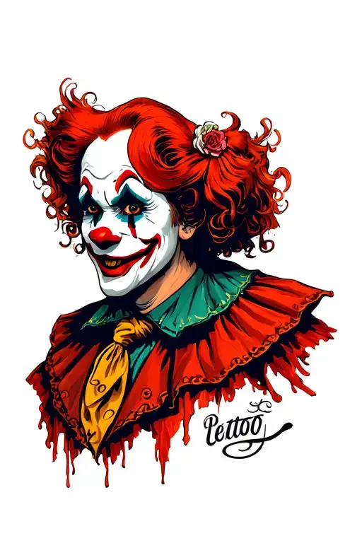 penny wise the clown tattoo design idea