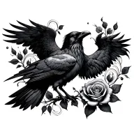 raven phoenix steampunk hour glass roses tattoo design idea